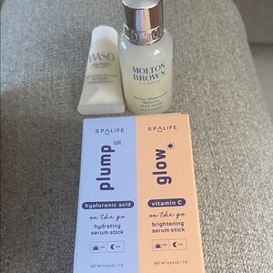 SpaLife Plump Glow Serum Sticks Molton Brown Facewash & Shiseido Polisher NIP